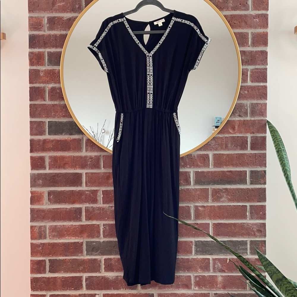 Black jumpsuit with accent trim